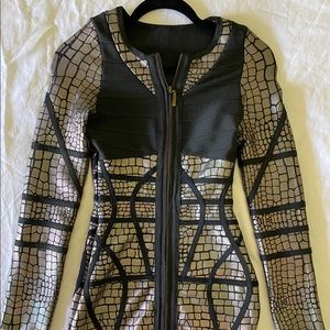 Long sleeve Metallic black small Dress